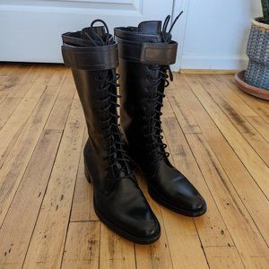 Tamara Mellon Mid Calf Combat Boot Size 37